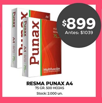 Supermercados Tadicor Punax Resma A4 oferta
