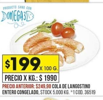 Coto Cola de Langostino Entero Congelado oferta