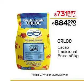 Nini Mayorista Orloc Cacao Tradicional Bolsa x 5kg oferta