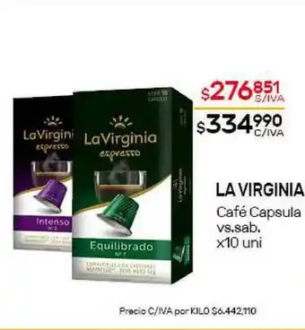 Nini Mayorista La Virginia Café Capsula Vs. Sab. x 10uni oferta