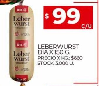 Supermercados DIA Leberwurst Dia oferta