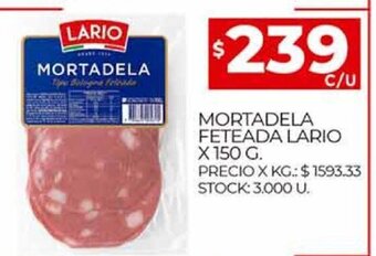 Supermercados DIA Mortadela Feteada Lario oferta