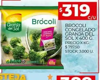 Supermercados DIA Brocoli Congelado Granja del Sol x400g oferta