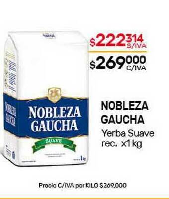 Nini Mayorista Nobleza Gaucha Yerba Suave Rec. x 1kg oferta