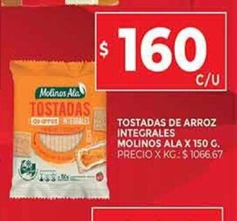 Supermercados DIA Tostadas de Arroz Integrales Molinos Ala oferta