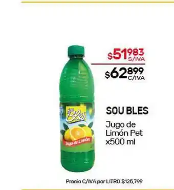 Nini Mayorista Sou Bles Jugo De Limón Pet x 500ml oferta