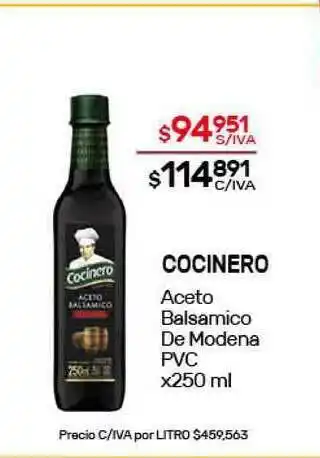 Nini Mayorista Cocinero Aceto Balsamico De Modena Pvc x 250ml oferta