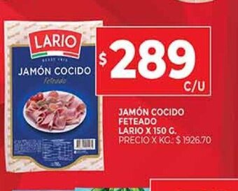 Supermercados DIA Lario Jamón Cocido Feteado oferta