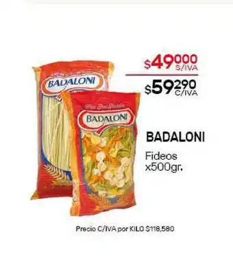 Nini Mayorista Badaloni Fideos x 500g oferta