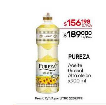 Nini Mayorista Pureza Aceite Girasol Alto Oleico x 900ml oferta