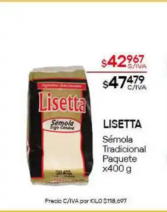 Nini Mayorista Lisetta Sémola Tradicional x 400g oferta