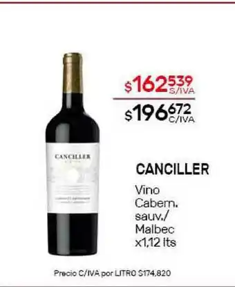 Nini Mayorista Canciller Vino Cabern. Sauv. Malbec x 1,2lts oferta