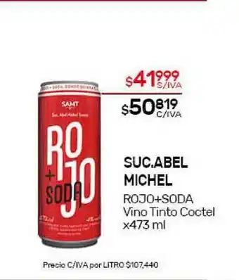 Nini Mayorista Suc.abel Michel Rojo+soda Vinto Tinto Coctel x 473ml oferta