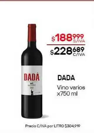 Nini Mayorista Dada Vino Varios x 750ml oferta