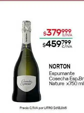 Nini Mayorista Norton Espumante Cosecha Esp.bm Nature x 750ml oferta
