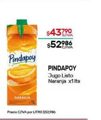 Nini Mayorista Pindapoy Jugo Listo Naranja x 1 lts oferta
