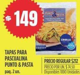 Supermercados Vea Tapas para pascualina punto & pasta oferta