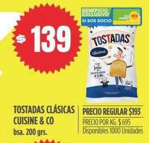 Supermercados Vea Tostadas clásicas cuisine & co oferta