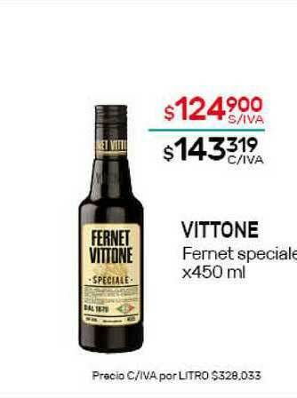 Nini Mayorista Vittone Fernet Speciale x 450ml oferta
