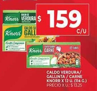 Supermercados DIA KNORR caldo verdura / gallinta / carne knorr X 12 U. oferta