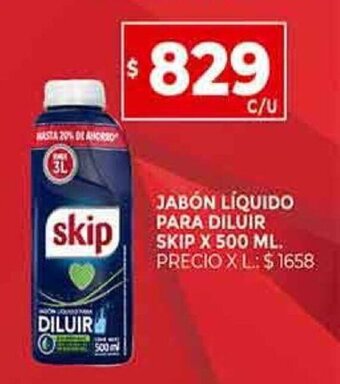 Supermercados DIA SKIP jabón liquido para diluir skip X 500 ML oferta