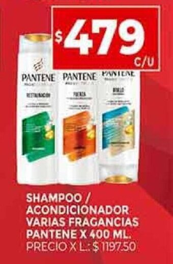 Supermercados DIA PANTENE shampoo / acondicionador varias fragancias pantene X 400 ML oferta