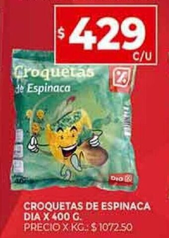 Supermercados DIA Croquetas de espinaca dia X 400 G. oferta