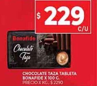 Supermercados DIA Chocolate taza tableta bonafide X 100 G. oferta