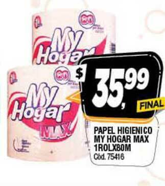 Supermercados Yaguar Papel Higienico My Hogar Max 1Rolx80M oferta
