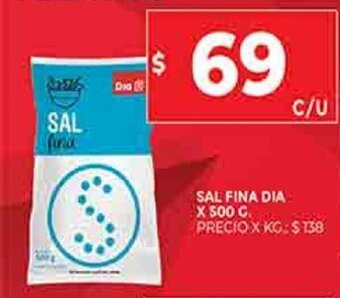 Supermercados DIA Sal fina dia X 500 G. oferta