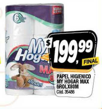 Supermercados Yaguar Papel Higienico My Hogar Max 6Rolx80M oferta