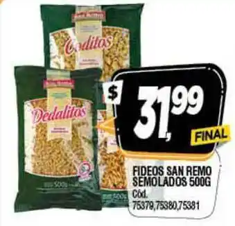 Supermercados Yaguar Fideos San Remo Semolados 500G oferta