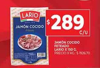 Supermercados DIA Jamón cocido feteado lario X 150 G. oferta