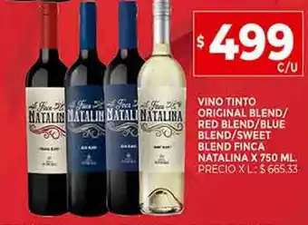 Supermercados DIA Vino tinto original blend/red blend/sweet blend finca natalina X 750 ML oferta