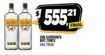Supermercados Yaguar Gin Gordon's Bot.700CC oferta