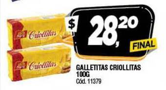 Supermercados Yaguar Galletitas Criollitas 100G oferta
