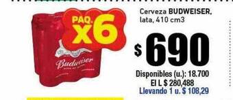 Cooperativa Obrera Cerveza budweiser oferta