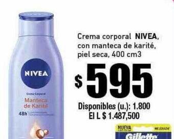 Cooperativa Obrera Crema corporal nivea con manteca de karité piel seca oferta