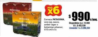 Cooperativa Obrera Cerveza patagonia vera ipa sauco amber lager o bohemia pilsener oferta