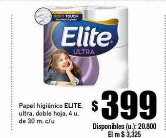 Cooperativa Obrera Papel higiénico elite ultra doble hoja oferta