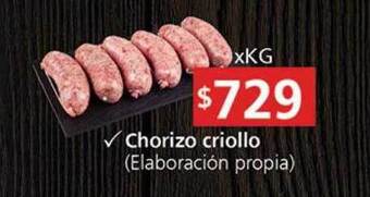 Supermercados Aiello Chorizo criollo elaboración propia oferta