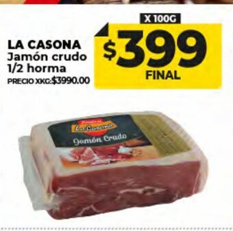 Supermayorista Vital La Casona Jamón crudo 1/2 horma oferta