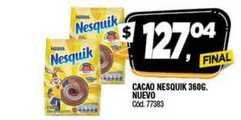 Supermercados Yaguar Cacao Nesquik 360G. Nuevo oferta