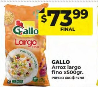 Supermayorista Vital Gallo Arroz largo fino x500gr oferta