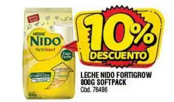 Supermercados Yaguar Leche Nido Fortigrow 800G Softpack 10% Descuento oferta