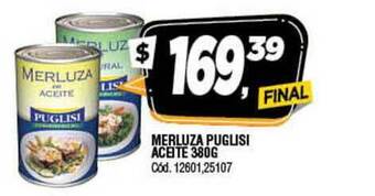 Supermercados Yaguar Merluza Puglisi Aceite 380G oferta