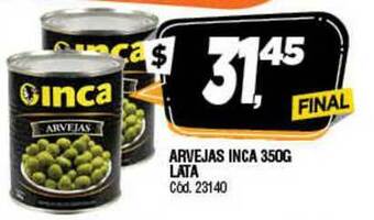 Supermercados Yaguar Arvejas Inca 350G Lata oferta