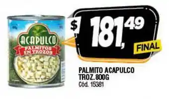 Supermercados Yaguar Palmito Acapulco Troz. 800G oferta