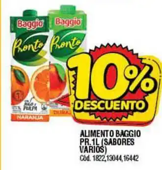 Supermercados Yaguar Alimento Baggio PR.1L (Sabores Varios) 10% Descuento oferta