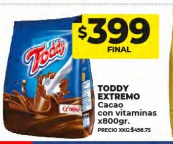 Supermayorista Vital Toddy Extremo Cacao Con Vitaminas oferta